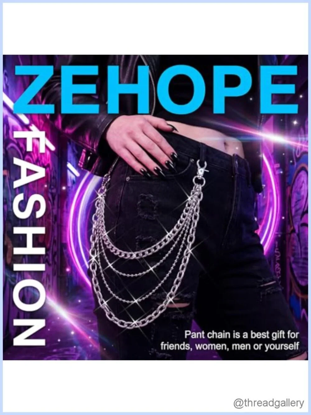 Punk Silver Jean Chain Belt 4-Layer Alloy Pocket Chain
